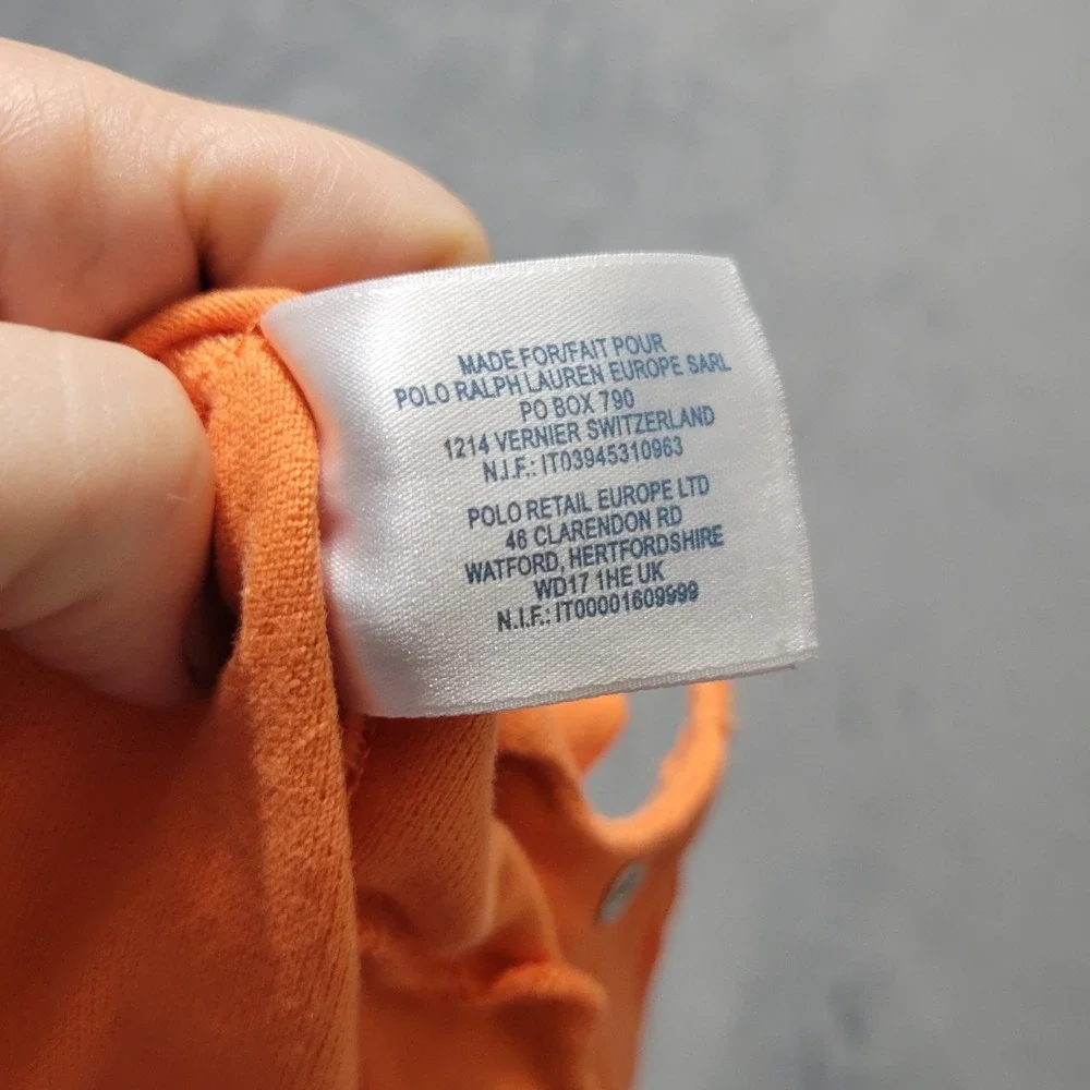 Ralph Lauren Outfit Baby Boy 9 Month Orange Short One Piece Pocket Logo Collared